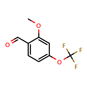 Chemical structure of 2-Methoxy-4-trifluoromethoxybenzaldehyde , CAS 886500-13-6, AChemBlock AD258186
