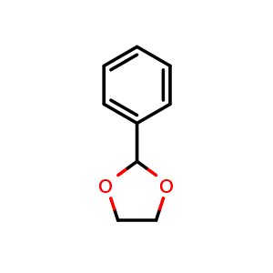 Chemical structure of 2-Phenyl-1,3-dioxolane , CAS 936-51-6, AChemBlock AD258214