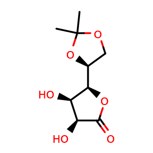 Chemical structure of 5,6-O-Isopropylidene-L-gulono-1,4-lactone , CAS 94697-68-4, AChemBlock AD258224