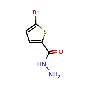 Chemical structure of 5-Bromothiophene-2-carbohydrazide , CAS 98027-27-1, AChemBlock AD258228