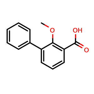 Chemical structure of 2-Methoxy-3-phenylbenzoic acid , CAS 98496-27-6, AChemBlock AD258230