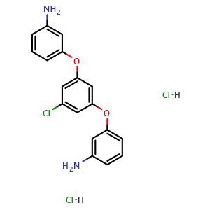 Chemical structure of 1,3-Bis(3-aminophenoxy)-5-chlorobenzene dihydrochloride , CAS 99503-73-8, AChemBlock AD258233