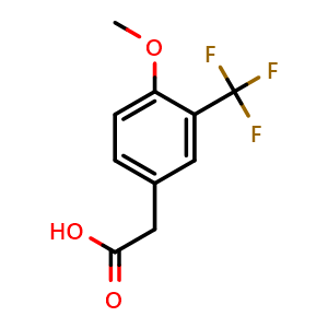 Chemical structure of 4-Methoxy-3-(trifluoromethyl)phenylacetic acid , CAS 1000566-45-9, AChemBlock AD258236
