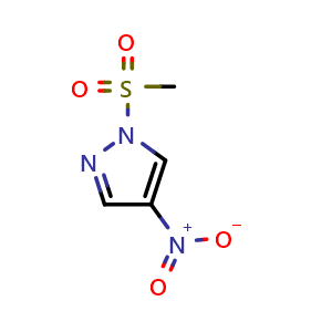 Chemical structure of 1-(Methylsulfonyl)-4-nitro-1H-pyrazole , CAS 1005640-95-8, AChemBlock AD258241