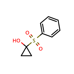 Chemical structure of 1-(Phenylsulfonyl)cyclopropan-1-ol , CAS 1006613-82-6, AChemBlock AD258243