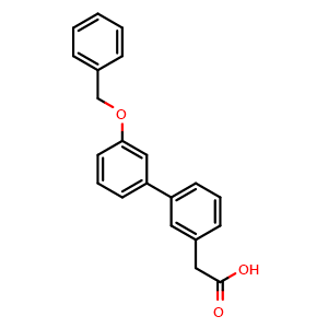 Chemical structure of 3-[3-(Benzyloxy)phenyl]phenylacetic acid , CAS 1013405-79-2, AChemBlock AD258252