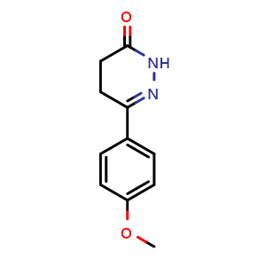 Chemical structure of 4,5-Dihydro-6-(4-methoxyphenyl)pyridazin-3(2H)-one , CAS 1017-06-7, AChemBlock AD258257