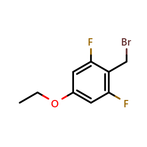 Chemical structure of 2,6-Difluoro-4-ethoxybenzyl bromide , CAS 1017779-51-9, AChemBlock AD258258