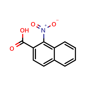 Chemical structure of 1-Nitronaphthalene-2-carboxylic acid , CAS 103987-83-3, AChemBlock AD258280