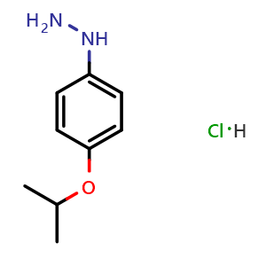 Chemical structure of (4-Isopropoxyphenyl)hydrazine hydrochloride , CAS 104033-62-7, AChemBlock AD258281