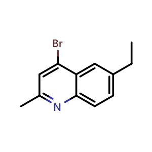 Chemical structure of 4-Bromo-6-ethyl-2-methylquinoline , CAS 1070879-44-5, AChemBlock AD258302