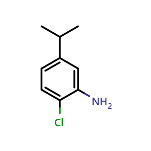 Chemical structure of 2-Chloro-5-(propan-2-yl)aniline , CAS 1093657-08-9, AChemBlock AD258320