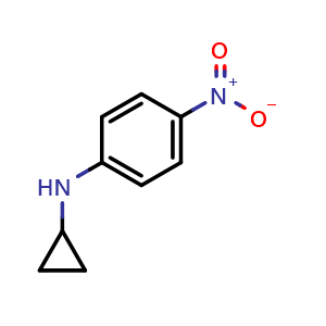 Chemical structure of N-Cyclopropyl-4-nitroaniline , CAS 112033-47-3, AChemBlock AD258333