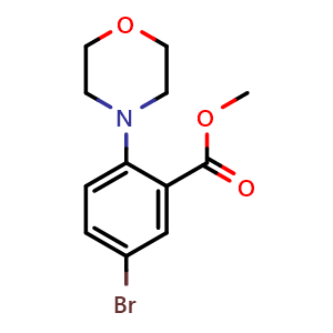 Chemical structure of Methyl 5-bromo-2-morpholinobenzoate , CAS 1131587-79-5, AChemBlock AD258342