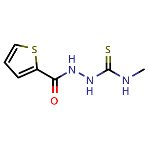 Chemical structure of N-Methyl-2-(thiophene-2-carbonyl)hydrazinecarbothioamide , CAS 116850-74-9, AChemBlock AD258366