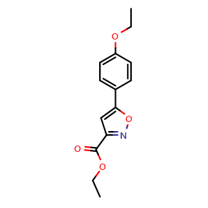 Chemical structure of Ethyl 5-(4-ethoxyphenyl)isoxazole-3-carboxylate , CAS 1188049-31-1, AChemBlock AD258387