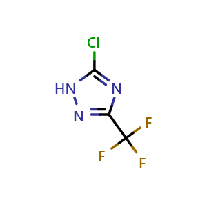 Chemical structure of 5-Chloro-3-(trifluoromethyl)-1H-1,2,4-triazole , CAS 1199215-88-7, AChemBlock AD258397