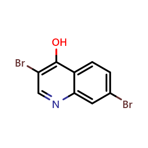 Chemical structure of 3,7-Dibromo-4-hydroxyquinoline , CAS 1203579-53-6, AChemBlock AD258403