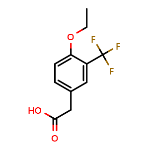 Chemical structure of 4-Ethoxy-3-(trifluoromethyl)phenylacetic acid , CAS 1206593-28-3, AChemBlock AD258407