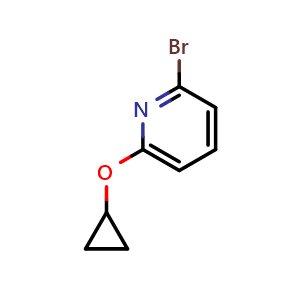 Chemical structure of 2-Bromo-6-cyclopropoxypyridine , CAS 1209458-63-8, AChemBlock AD258410