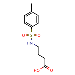 Chemical structure of 4-{[(4-methylphenyl)sulfonyl]amino}butanoic acid , CAS 1213-42-9, AChemBlock AD258416