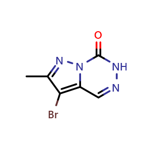 Chemical structure of 3-Bromo-2-methylpyrazolo[1,5-d][1,2,4]triazin-7(6H)-one , CAS 1215295-89-8, AChemBlock AD258424