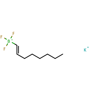Chemical structure of (T-4)-Potassium (E)-trifluoro(oct-1-en-1-yl)borate , CAS 1227512-01-7, AChemBlock AD258434
