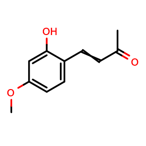 Chemical structure of 4-(2-hydroxy-4-methoxy-phenyl)-but-3-en-2-one , CAS 124946-65-2, AChemBlock AD258457