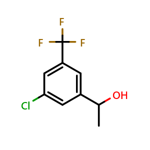 Chemical structure of 1-(3-Chloro-5-(trifluoromethyl)phenyl)ethanol , CAS 1252657-92-3, AChemBlock AD258459