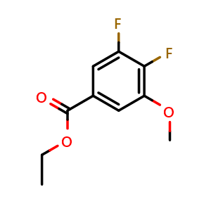 Chemical structure of Ethyl 3,4-difluoro-5-methoxybenzoate , CAS 1256469-95-0, AChemBlock AD258462