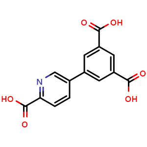 Chemical structure of 5-(3,5-Dicarboxyphenyl)picolinic acid , CAS 1261948-84-8, AChemBlock AD258486