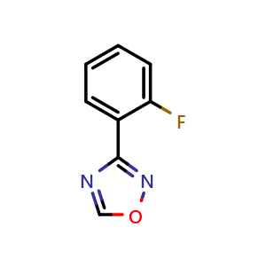 Chemical structure of 3-(2-Fluorophenyl)-1,2,4-oxadiazole , CAS 1262412-83-8, AChemBlock AD258489
