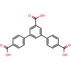 Chemical structure of [1,1':3',1''-Terphenyl]-4,4'',5'-tricarboxylic acid , CAS 1263218-51-4, AChemBlock AD258490