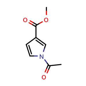 Chemical structure of Methyl 1-acetyl-1H-pyrrole-3-carboxylate , CAS 126481-00-3, AChemBlock AD258493
