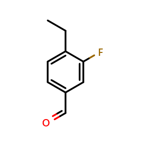 Chemical structure of 4-Ethyl-3-fluorobenzaldehyde , CAS 1289005-83-9, AChemBlock AD258503