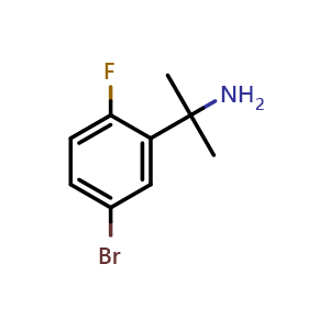 Chemical structure of 2-(5-Bromo-2-fluorophenyl)propan-2-amine , CAS 1314735-57-3, AChemBlock AD258522