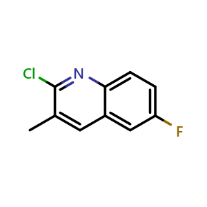 Chemical structure of 2-Chloro-6-fluoro-3-methylquinoline , CAS 131610-11-2, AChemBlock AD258530