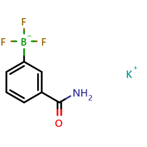 Chemical structure of Potassium (3-carbamoylphenyl)trifluoroborate , CAS 1323952-09-5, AChemBlock AD258535