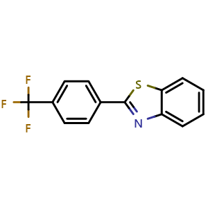 Chemical structure of 4-(1,3-benzothiazol-2-yl)benzotrifluoride , CAS 134384-31-9, AChemBlock AD258549
