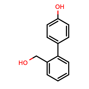 Chemical structure of 2'-(Hydroxymethyl)-[1,1'-biphenyl]-4-ol , CAS 134967-58-1, AChemBlock AD258553
