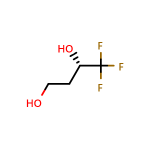 Chemical structure of (S)-4,4,4-Trifluorobutane-1,3-diol , CAS 135154-88-0, AChemBlock AD258555