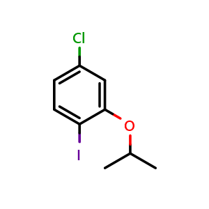 Chemical structure of 4-Chloro-1-iodo-2-isopropoxybenzene , CAS 1369886-68-9, AChemBlock AD258572