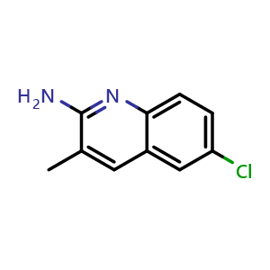 Chemical structure of 2-Amino-6-chloro-3-methylquinoline , CAS 137110-42-0, AChemBlock AD258575