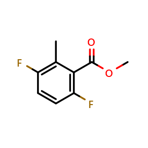 Chemical structure of Methyl 3,6-difluoro-2-methylbenzoate , CAS 1378775-68-8, AChemBlock AD258581