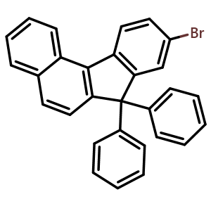 Chemical structure of 9-Bromo-7,7-diphenyl-7H-benzo[c]fluorene , CAS 1384207-26-4, AChemBlock AD258585