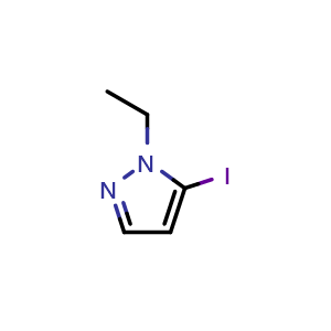 Chemical structure of 1-Ethyl-5-iodopyrazole , CAS 1392274-29-1, AChemBlock AD258589