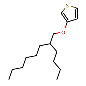 Chemical structure of 3-((2-Butyloctyl)oxy)thiophene , CAS 1397285-23-2, AChemBlock AD258595