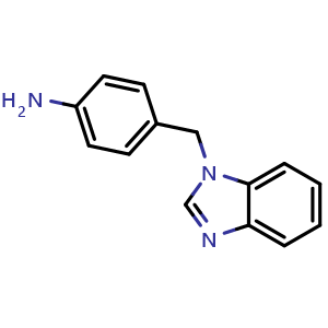 Chemical structure of 4-(1H-1,3-benzodiazol-1-ylmethyl)aniline , CAS 142335-67-9, AChemBlock AD258617