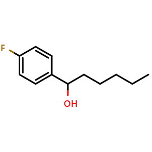 Chemical structure of 4-Fluoro-a-pentylbenzenemethanol , CAS 1426-92-2, AChemBlock AD258618