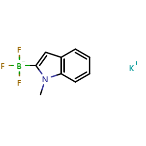 Chemical structure of Potassium trifluoro(1-methylindol-2-yl)borate , CAS 1428884-67-6, AChemBlock AD258623